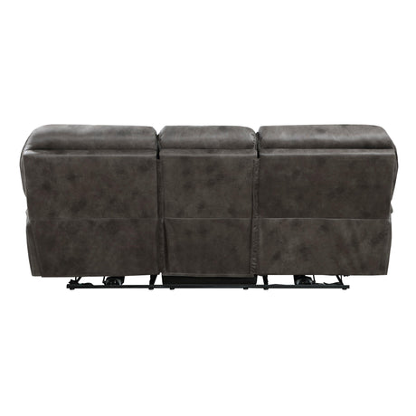 Proctor Gray Microfiber Power Double Reclining Sofa by Homelegance at Eve Furniture