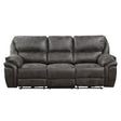 Proctor Gray Microfiber Power Double Reclining Sofa by Homelegance at Eve Furniture