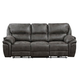 Proctor Gray Microfiber Power Double Reclining Sofa by Homelegance at Eve Furniture