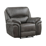 Proctor Gray Microfiber Power Reclining Chair by Homelegance at Eve Furniture