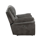 Proctor Gray Microfiber Power Reclining Chair by Homelegance at Eve Furniture