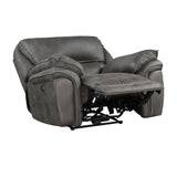 Proctor Gray Microfiber Power Reclining Chair by Homelegance at Eve Furniture