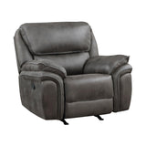 Proctor Gray Microfiber Rocker Reclining Chair by Homelegance at Eve Furniture