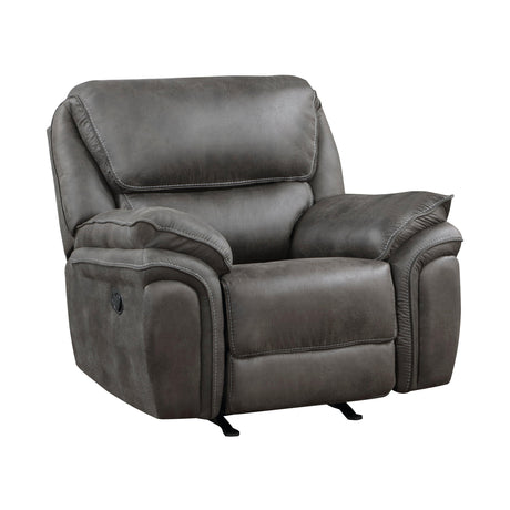 Proctor Gray Microfiber Rocker Reclining Chair by Homelegance at Eve Furniture