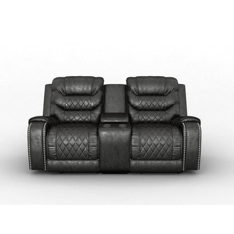 Putnam Brown Power Double Reclining Loveseat by Homelegance at Eve Furniture