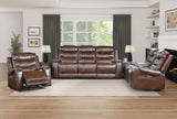 Putnam Brown Power Double Reclining Sofa by Homelegance at Eve Furniture