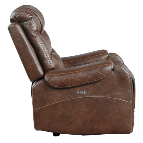 Putnam Brown Power Reclining Chair by Homelegance at Eve Furniture