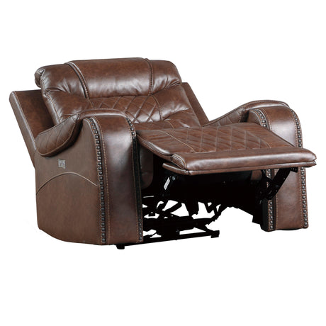 Putnam Brown Power Reclining Chair by Homelegance at Eve Furniture