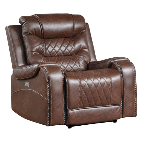 Putnam Brown Power Reclining Chair by Homelegance at Eve Furniture