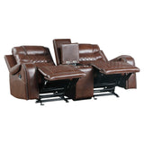Putnam Brown Reclining Living Room Set by Homelegance at Eve Furniture