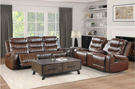 Putnam Brown Reclining Living Room Set by Homelegance at Eve Furniture