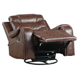 Putnam Brown Swivel Reclining Chair by Homelegance at Eve Furniture