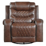 Putnam Brown Swivel Reclining Chair by Homelegance at Eve Furniture