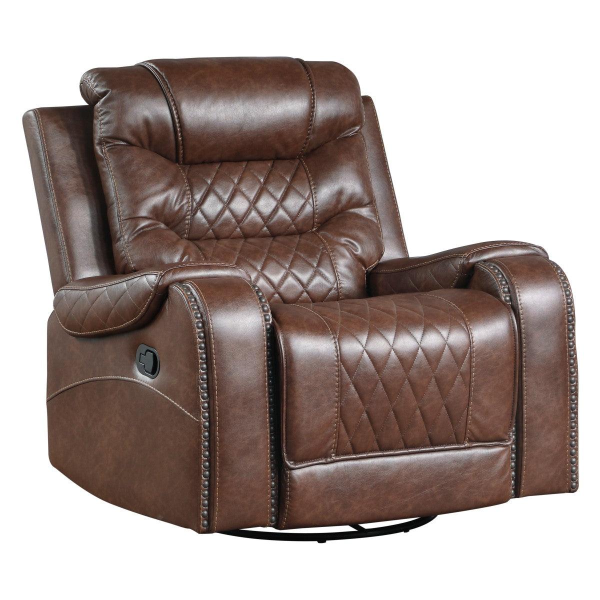 Putnam Brown Swivel Reclining Chair by Homelegance at Eve Furniture