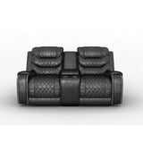 Putnam Gray Power Double Reclining Loveseat by Homelegance at Eve Furniture