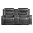 Putnam Gray Power Double Reclining Loveseat by Homelegance at Eve Furniture