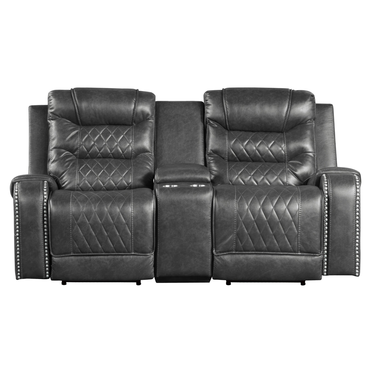 Putnam Gray Power Double Reclining Loveseat by Homelegance at Eve Furniture