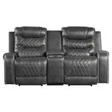 Putnam Gray Power Double Reclining Loveseat by Homelegance at Eve Furniture