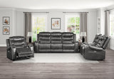 Putnam Gray Power Double Reclining Sofa by Homelegance at Eve Furniture