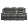 Putnam Gray Power Double Reclining Sofa by Homelegance at Eve Furniture