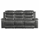 Putnam Gray Power Double Reclining Sofa by Homelegance at Eve Furniture