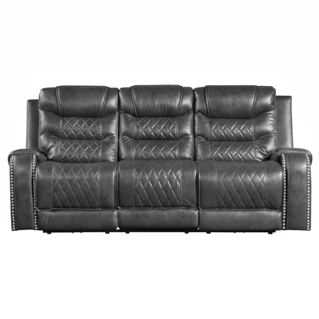 Putnam Gray Power Double Reclining Sofa by Homelegance at Eve Furniture