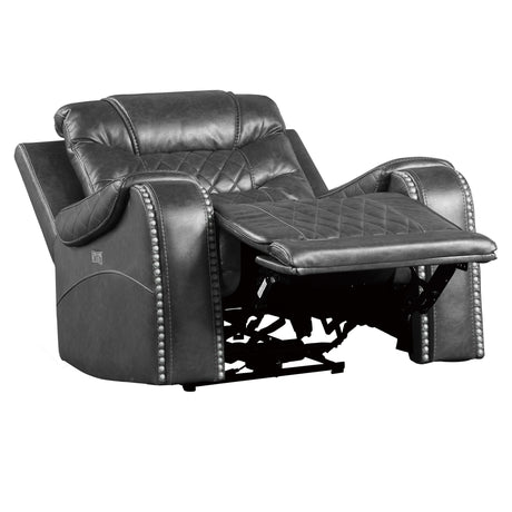 Putnam Gray Power Reclining Chair by Homelegance at Eve Furniture