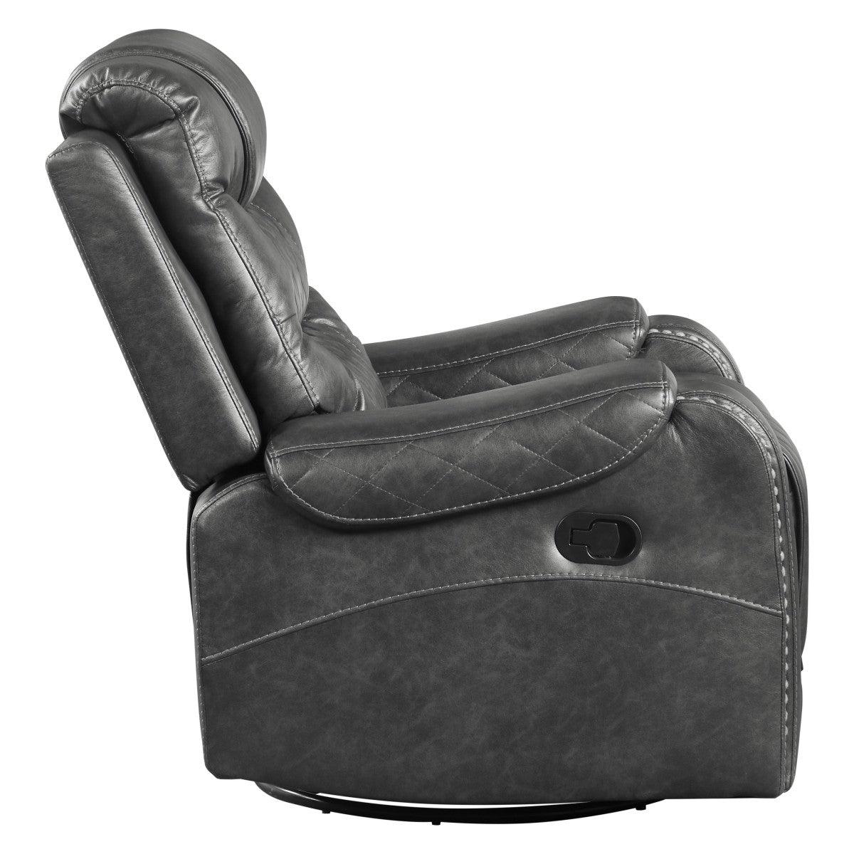 Putnam Gray Swivel Reclining Chair by Homelegance at Eve Furniture