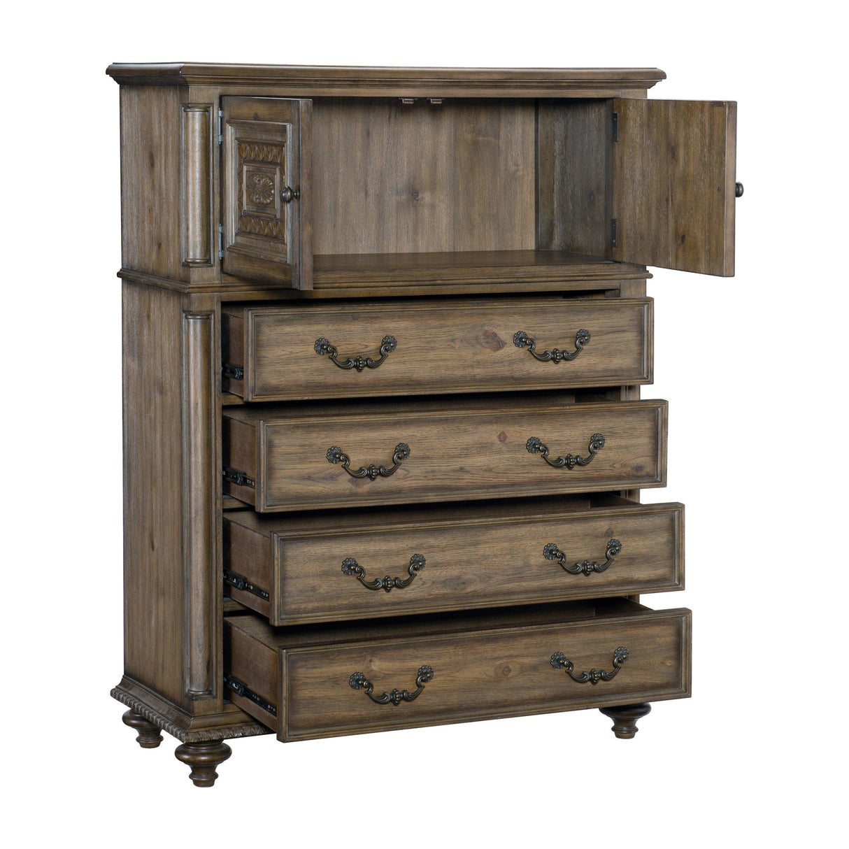 Rachelle Weathered Pecan Chest by Homelegance at Eve Furniture