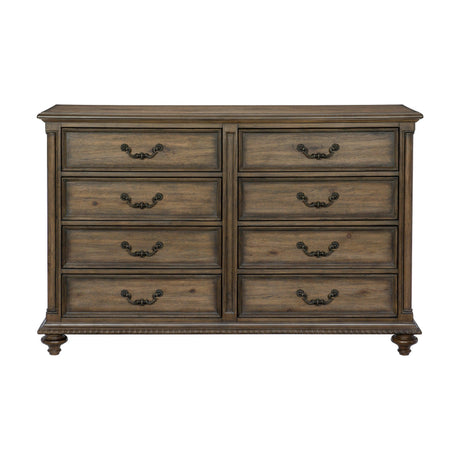 Rachelle Weathered Pecan Dresser by Homelegance at Eve Furniture