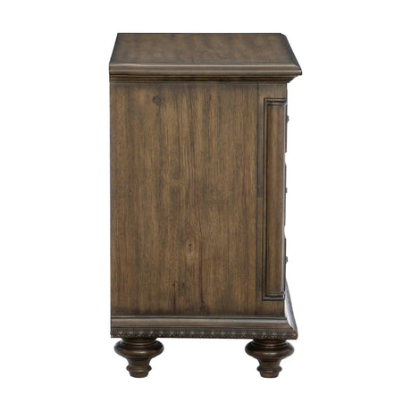 Rachelle Weathered Pecan Nightstand by Homelegance at Eve Furniture