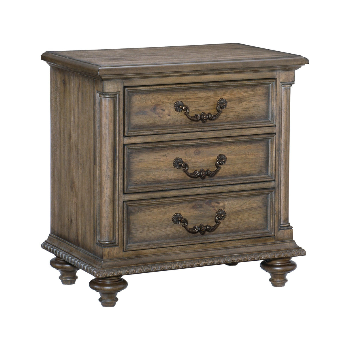 Rachelle Weathered Pecan Nightstand by Homelegance at Eve Furniture