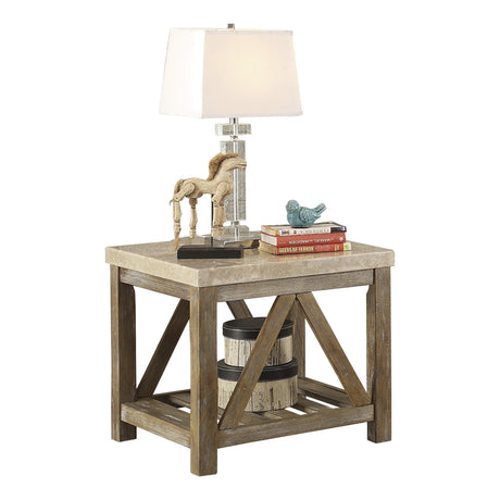 Ridley Weathered Natural End Table by Homelegance at Eve Furniture