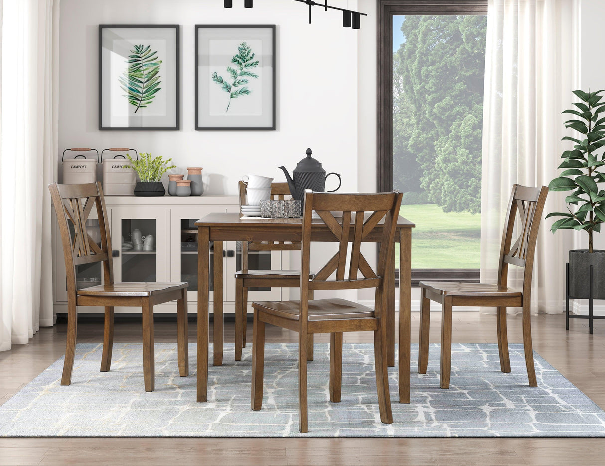 Rivera Charcoal Brown 5-Piece Pack Dinette Set by Homelegance at Eve Furniture