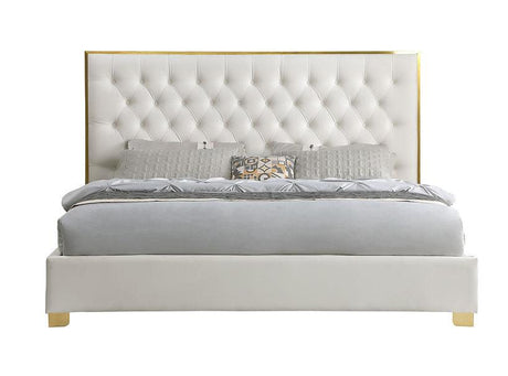 Rose Cream 55"H Platform King Bed by New Era Innovations at Eve Furniture