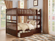 Rowe Dark Cherry Full/Full Bunk Bed with Storage Boxes by Homelegance at Eve Furniture