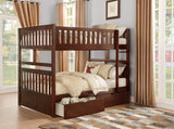 Rowe Dark Cherry Full/Full Bunk Bed with Storage Boxes by Homelegance at Eve Furniture