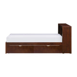 Rowe Dark Cherry Twin Bookcase Bed with Storage Boxes by Homelegance at Eve Furniture