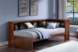 Rowe Dark Cherry Twin Bookcase Corner Bed by Homelegance at Eve Furniture