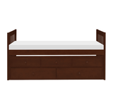 Rowe Dark Cherry Twin Captains Trundle Bed by Homelegance at Eve Furniture