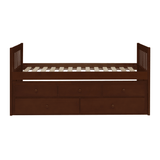 Rowe Dark Cherry Twin Captains Trundle Bed by Homelegance at Eve Furniture
