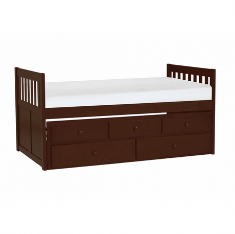 Rowe Dark Cherry Twin Captains Trundle Bed by Homelegance at Eve Furniture
