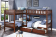 Rowe Dark Cherry Twin Corner Bunk Bed with Storage Boxes by Homelegance at Eve Furniture