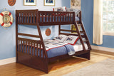Rowe Dark Cherry Twin/Full Bunk Bed by Homelegance at Eve Furniture