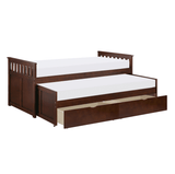 Rowe Dark Cherry Twin/Twin Bed with Storage Boxes by Homelegance at Eve Furniture