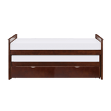 Rowe Dark Cherry Twin/Twin Bed with Storage Boxes by Homelegance at Eve Furniture