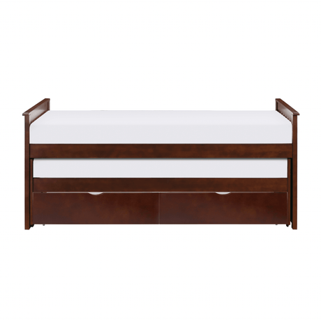 Rowe Dark Cherry Twin/Twin Bed with Storage Boxes by Homelegance at Eve Furniture