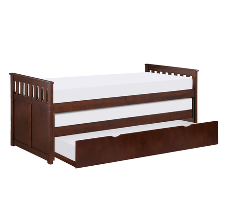Rowe Dark Cherry Twin/Twin Bed with Twin Trundle by Homelegance at Eve Furniture