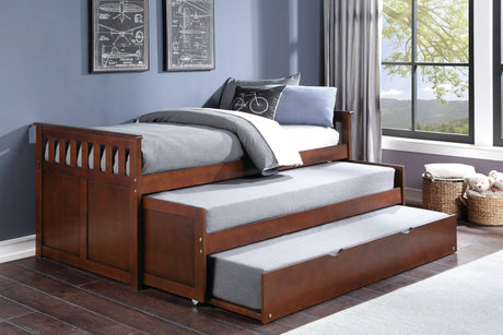 Rowe Dark Cherry Twin/Twin Bed with Twin Trundle by Homelegance at Eve Furniture