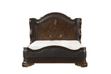 Royal Highlands Rich Cherry Queen Upholstered Panel Bed by Homelegance at Eve Furniture